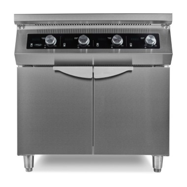 Maxima - Cuisinière - 4 feux - Induction - Profondeur de 70cm - avec support