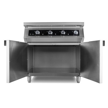 Maxima - Cuisinière - 4 feux - Induction - Profondeur de 70cm - avec support