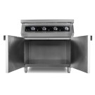 Maxima - Cuisinière - 4 feux - Induction - Profondeur de 70cm - avec support