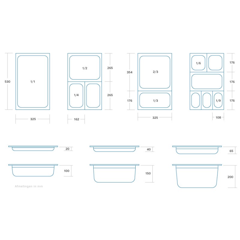 Maxima - Bac gastronorme - GN 1/4 - Profondeur de 10 cm - Polycarbonate