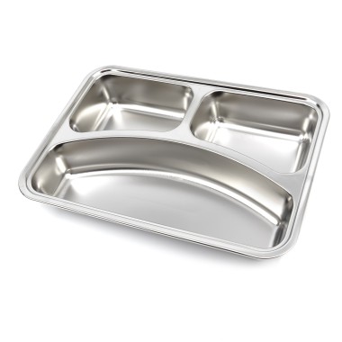 Maxima - Assiette - 3 compartiments - Acier inoxydable - Compatible lave-vaisselle