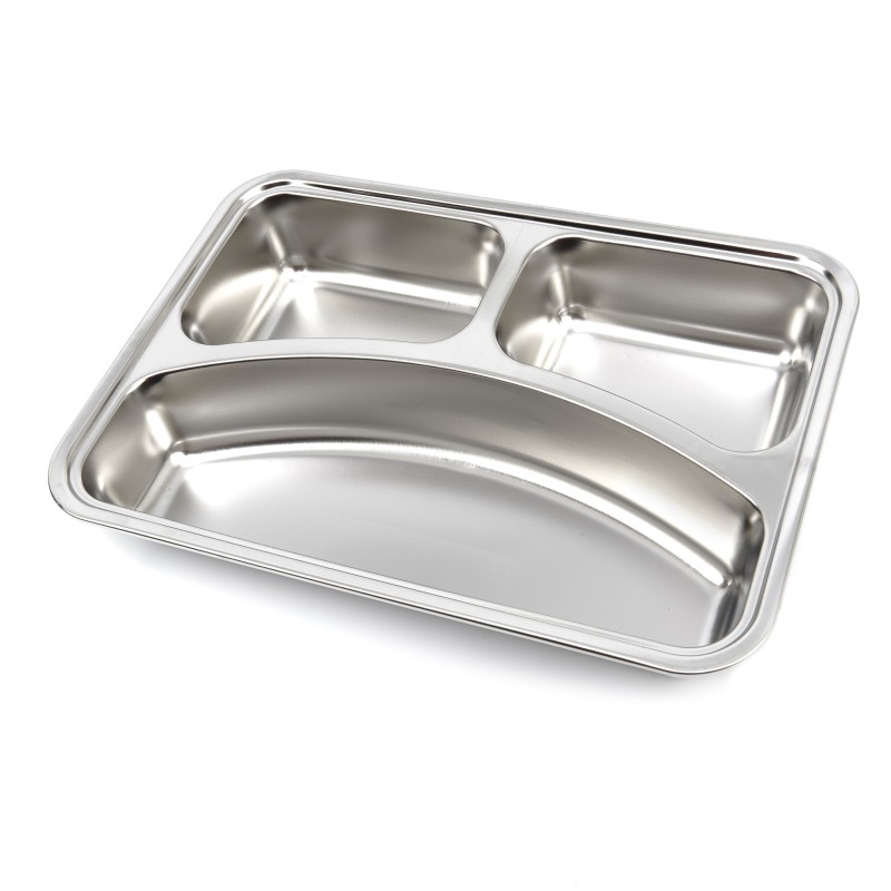 Maxima - Assiette - 3 compartiments - Acier inoxydable - Compatible lave-vaisselle