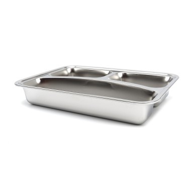 Maxima - Assiette - 3 compartiments - Acier inoxydable - Compatible lave-vaisselle
