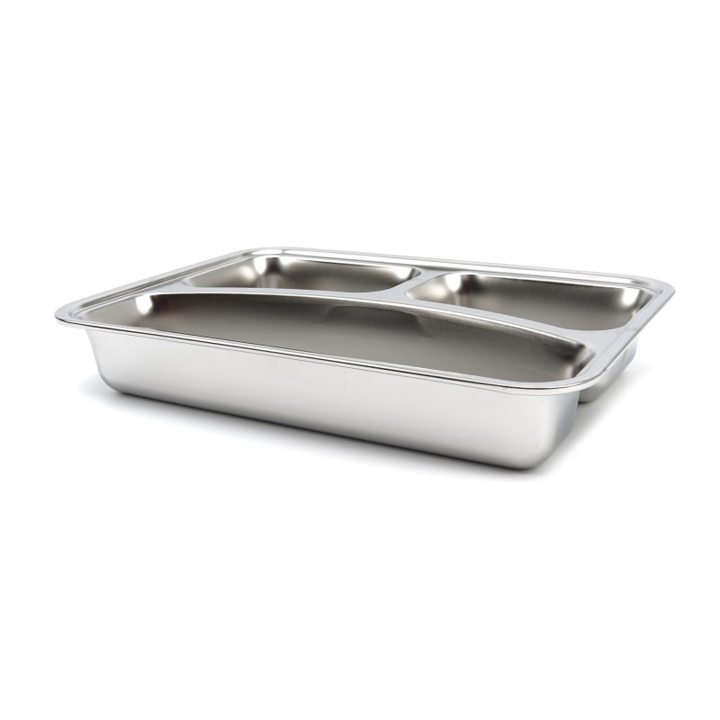 Maxima - Assiette - 3 compartiments - Acier inoxydable - Compatible lave-vaisselle