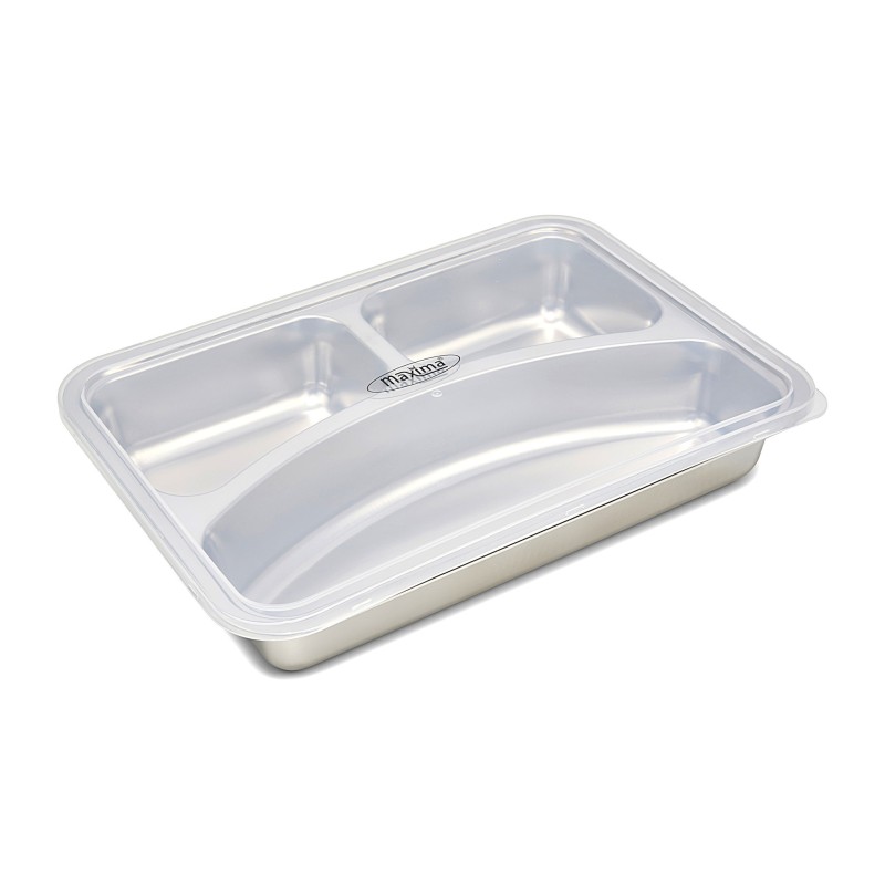 Maxima - Couvercle pour assiette à 3 compartiments - Plastique - Compatible lave-vaisselle