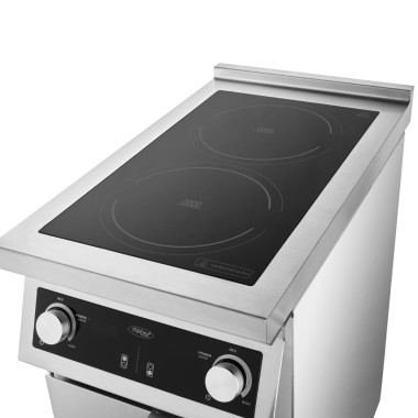 Maxima - Cuisinière - 2 brûleurs - Induction - Profondeur de 70 cm - avec support