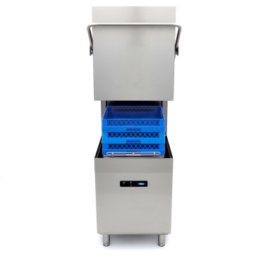 Maxima - Lave-vaisselle à convoyeur - 50 x 50 cm - Avec doseur de liquide de rinçage et de savon - Écran numérique - 400V