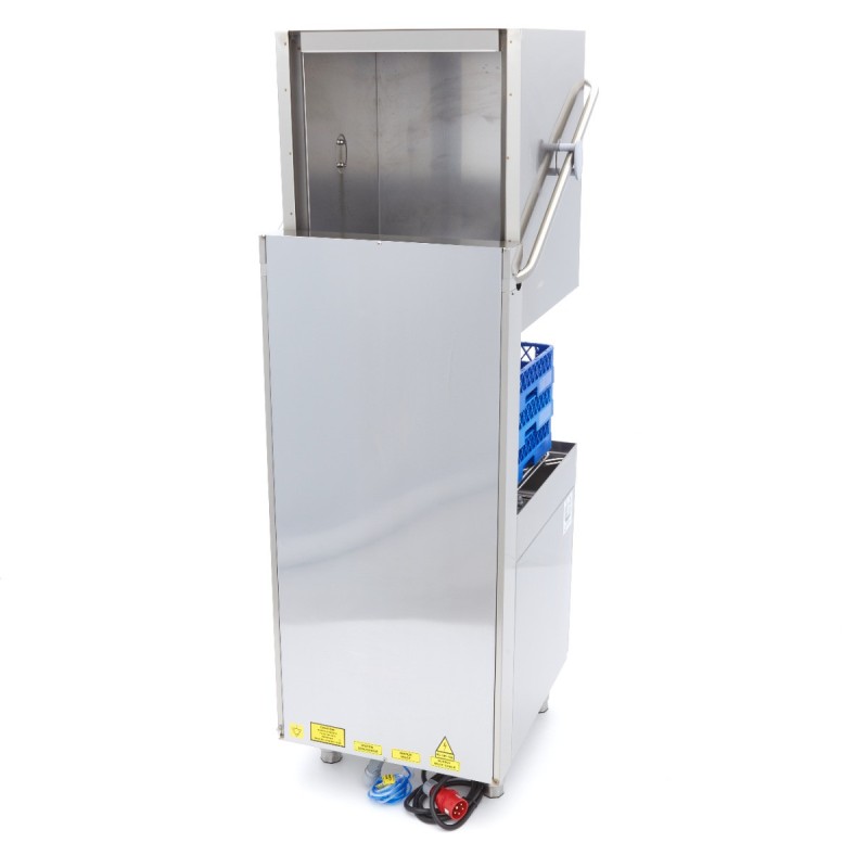 Maxima - Lave-vaisselle à convoyeur - 50 x 50 cm - Avec doseur de liquide de rinçage et de savon - Écran numérique - 400V