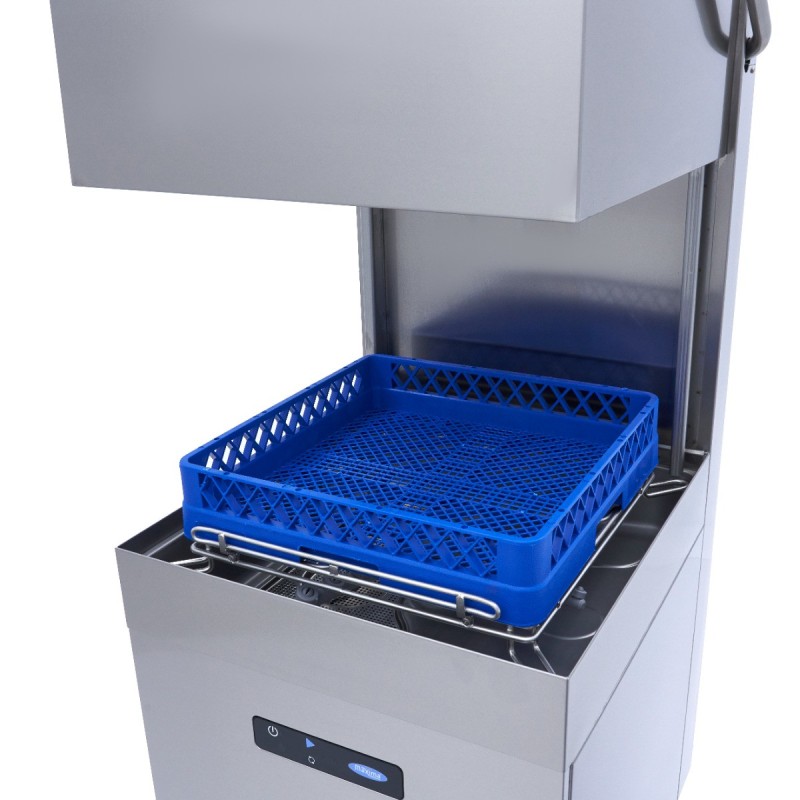Maxima - Lave-vaisselle à convoyeur - 50 x 50 cm - Avec doseur de liquide de rinçage et de savon - Écran numérique - 400V
