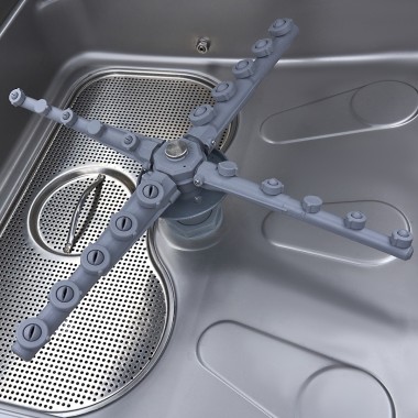Maxima - Lave-vaisselle à convoyeur - 50 x 50 cm - Avec doseur de liquide de rinçage et de savon - Écran numérique - 400V