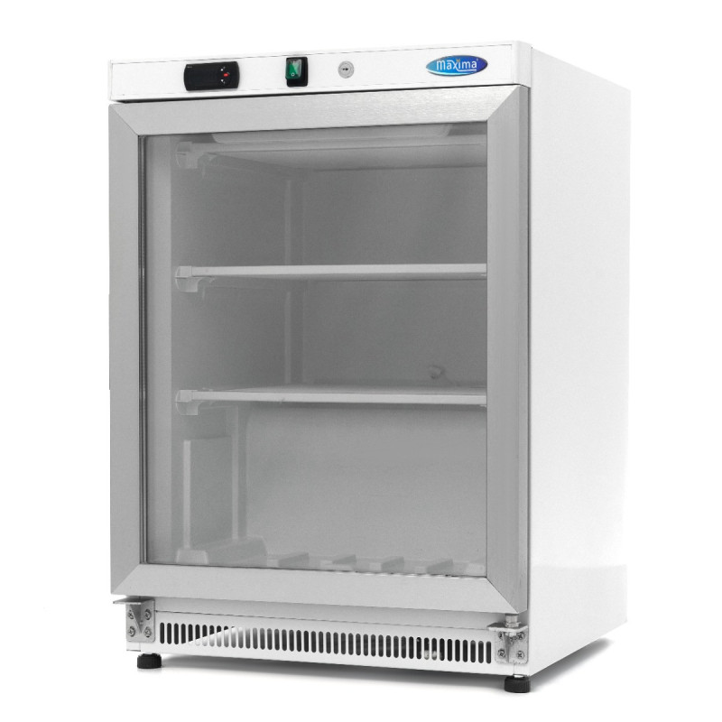 Maxima - Congélateur - 200L - Blanc - avec Porte en Verre