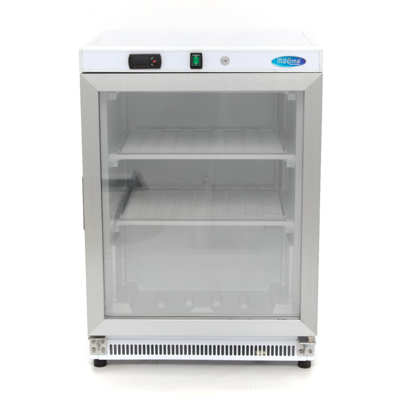 Maxima - Congélateur - 200L - Blanc - avec Porte en Verre