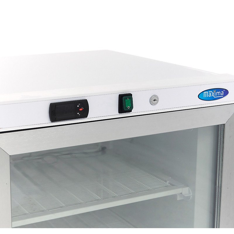 Maxima - Congélateur - 200L - Blanc - avec Porte en Verre