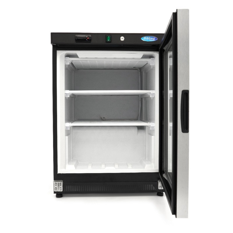 Maxima - Congélateur - 200L - Noir - avec Porte en Verre