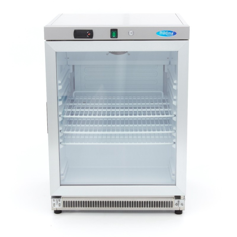 Maxima - Réfrigérateur - 200L - Acier inoxydable - avec porte en verre