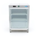 Maxima - Congélateur - 200 L - en acier inoxydable - avec porte en verre
