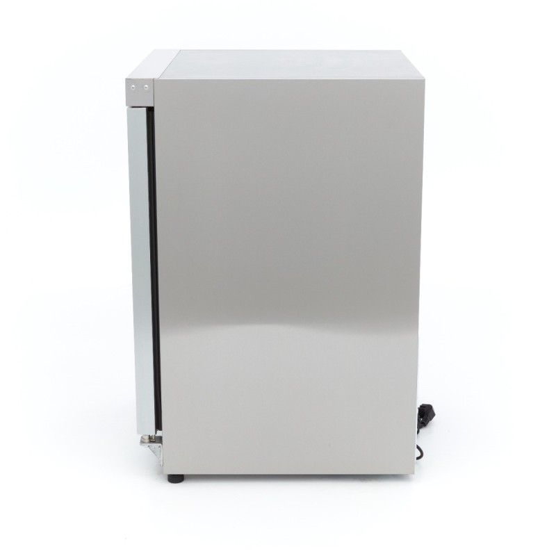 Maxima - Congélateur - 200 L - en acier inoxydable - avec porte en verre