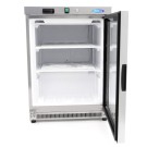 Maxima - Congélateur - 200 L - en acier inoxydable - avec porte en verre