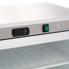 Maxima - Congélateur - 200 L - en acier inoxydable - avec porte en verre
