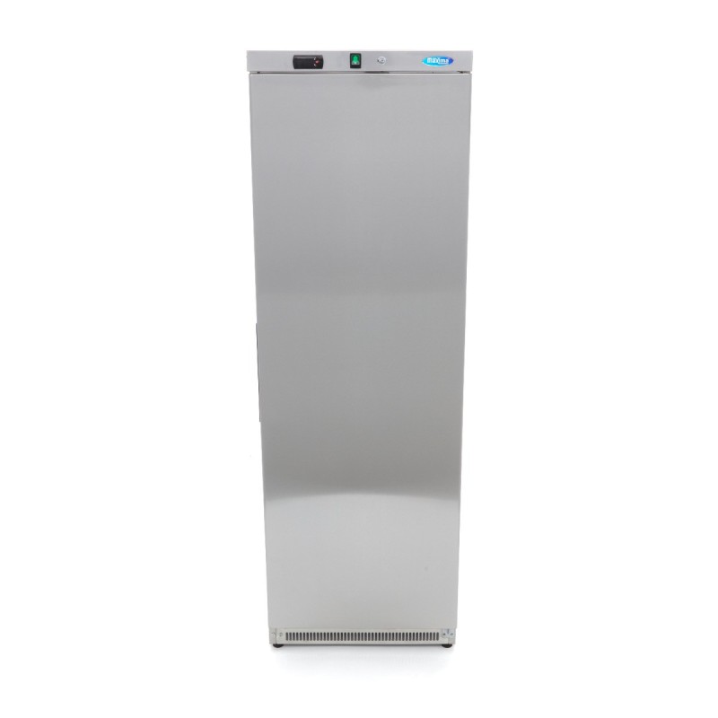 Maxima - Réfrigérateur - 400L - 4 étagères ajustables - Acier inoxydable