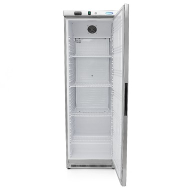 Maxima - Réfrigérateur - 400L - 4 étagères ajustables - Acier inoxydable