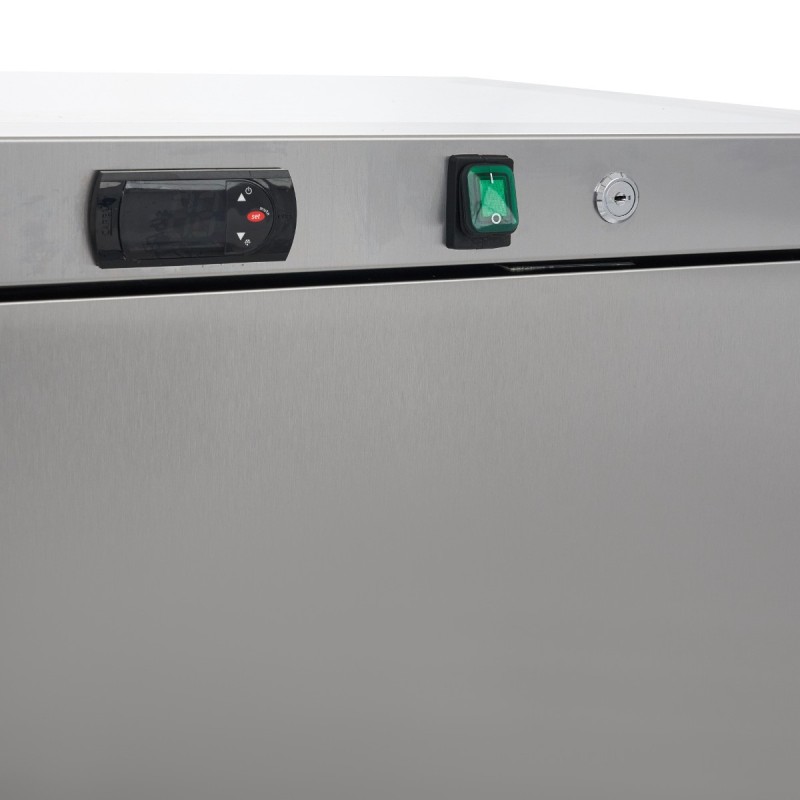 Maxima - Réfrigérateur - 400L - 4 étagères ajustables - Acier inoxydable