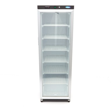 Maxima - Congélateur - 400L - Noir - avec porte en verre