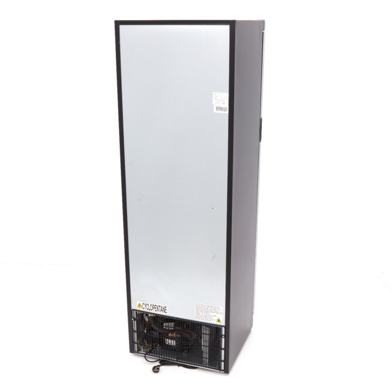 Maxima - Congélateur - 400L - Noir - avec porte en verre