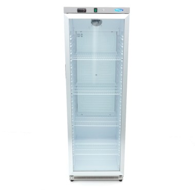 Maxima - Réfrigérateur - 400L - En acier inoxydable - avec porte en verre