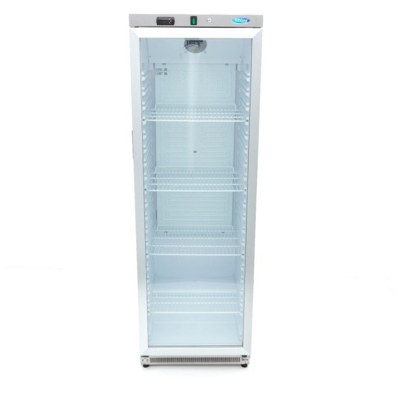 Maxima - Réfrigérateur - 400L - En acier inoxydable - avec porte en verre