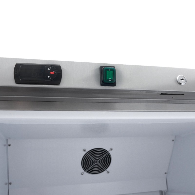 Maxima - Réfrigérateur - 600L - 4 étagères ajustables - Acier inoxydable