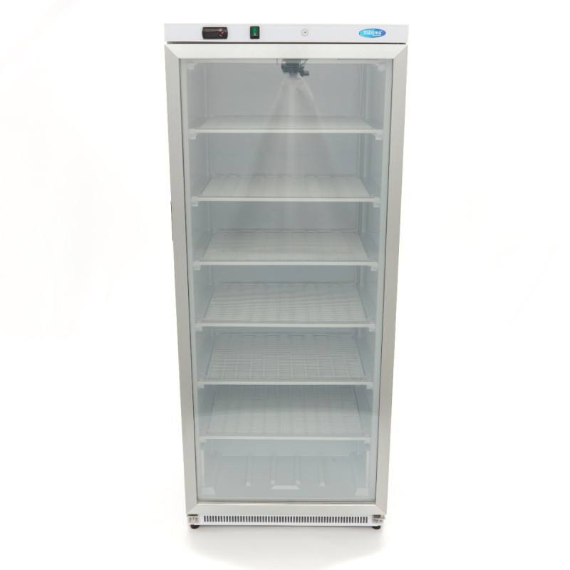 Maxima - Congélateur - 600L - Blanc - avec Porte en Verre