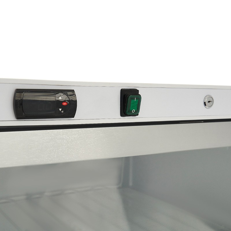 Maxima - Congélateur - 600L - Blanc - avec Porte en Verre