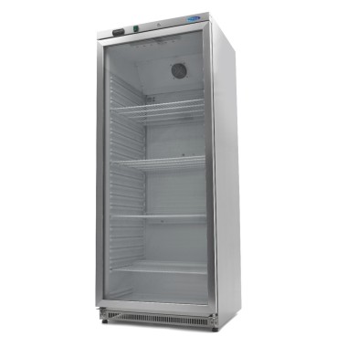 Maxima - Réfrigérateur - 600L - en acier inoxydable - avec porte en verre