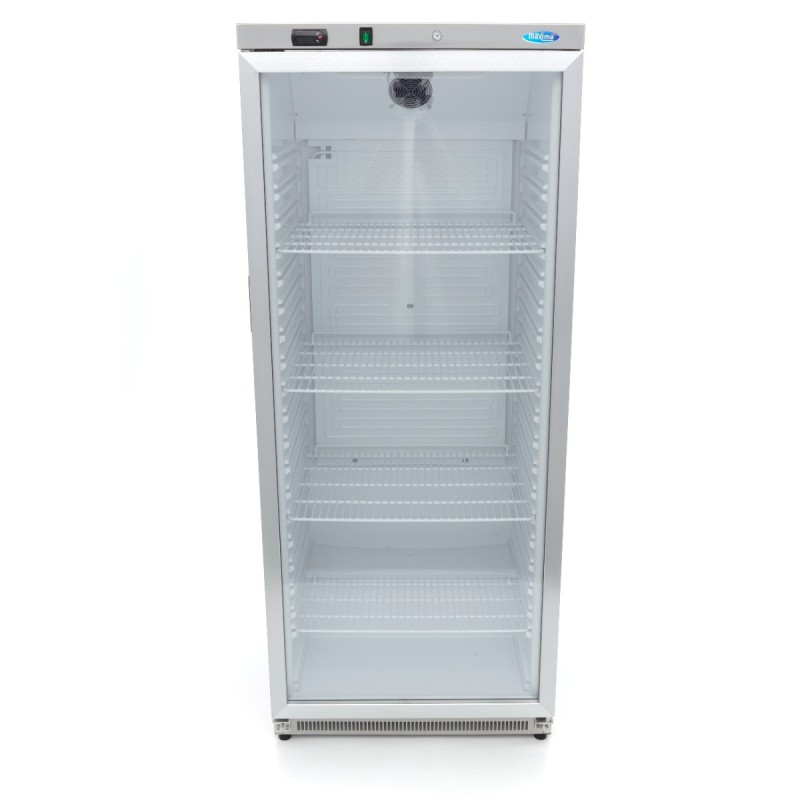 Maxima - Réfrigérateur - 600L - en acier inoxydable - avec porte en verre