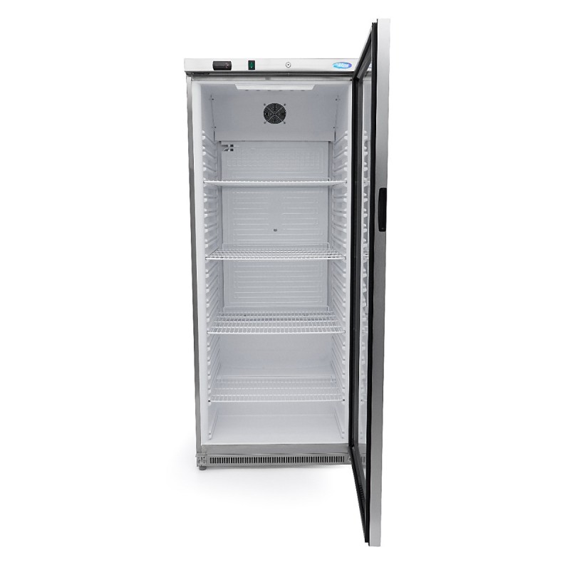 Maxima - Réfrigérateur - 600L - en acier inoxydable - avec porte en verre