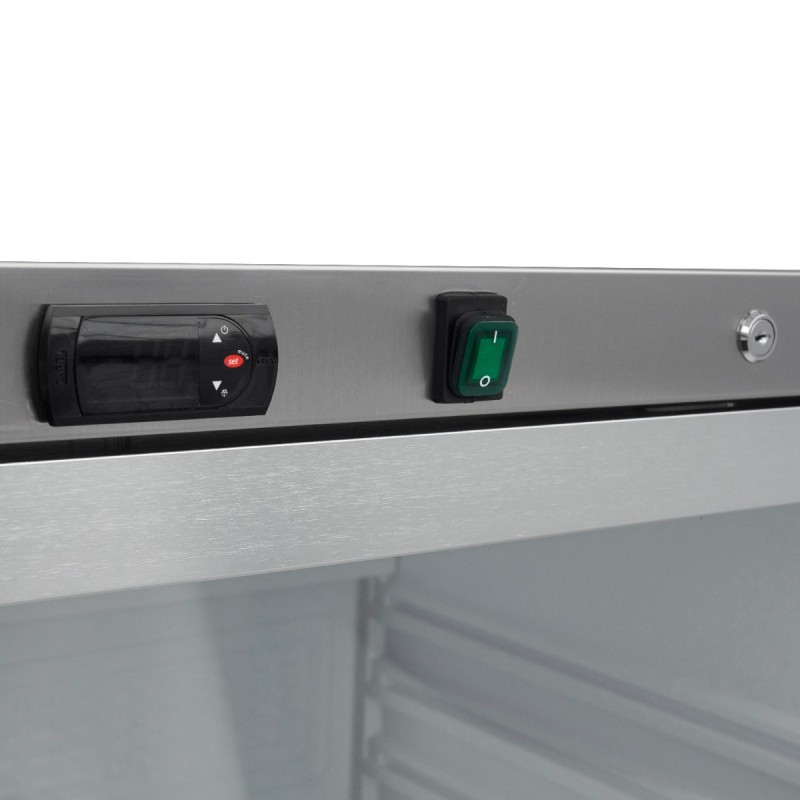 Maxima - Réfrigérateur - 600L - en acier inoxydable - avec porte en verre