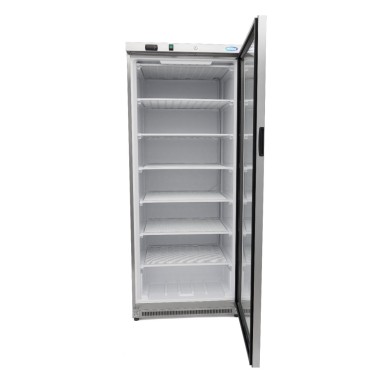 Maxima - Congélateur - 600L - en acier inoxydable - avec porte en verre