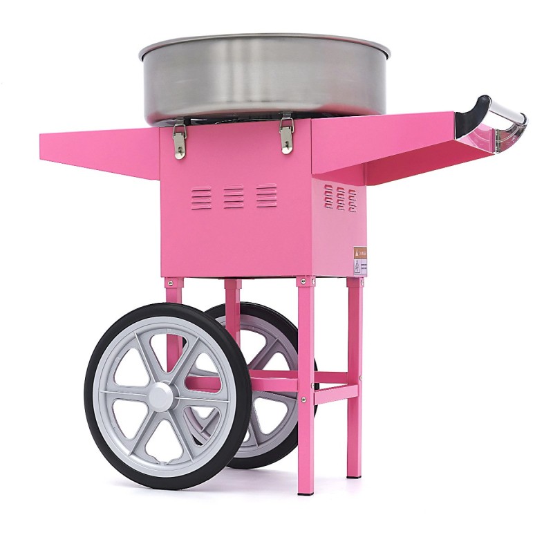 Maxima - Machine à barbe à papa - diamètre 52cm - Rose - avec chariot