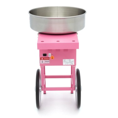 Maxima - Machine à barbe à papa - diamètre 52cm - Rose - avec chariot
