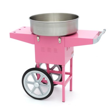Maxima - Machine à barbe à papa - diamètre 52cm - Rose - avec chariot