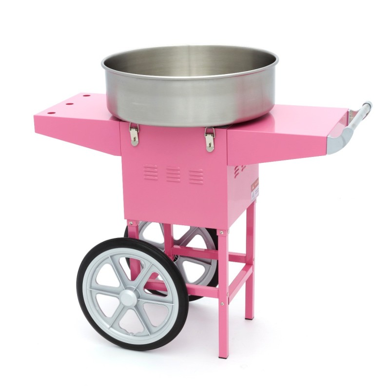 Maxima - Machine à barbe à papa - diamètre 52cm - Rose - avec chariot