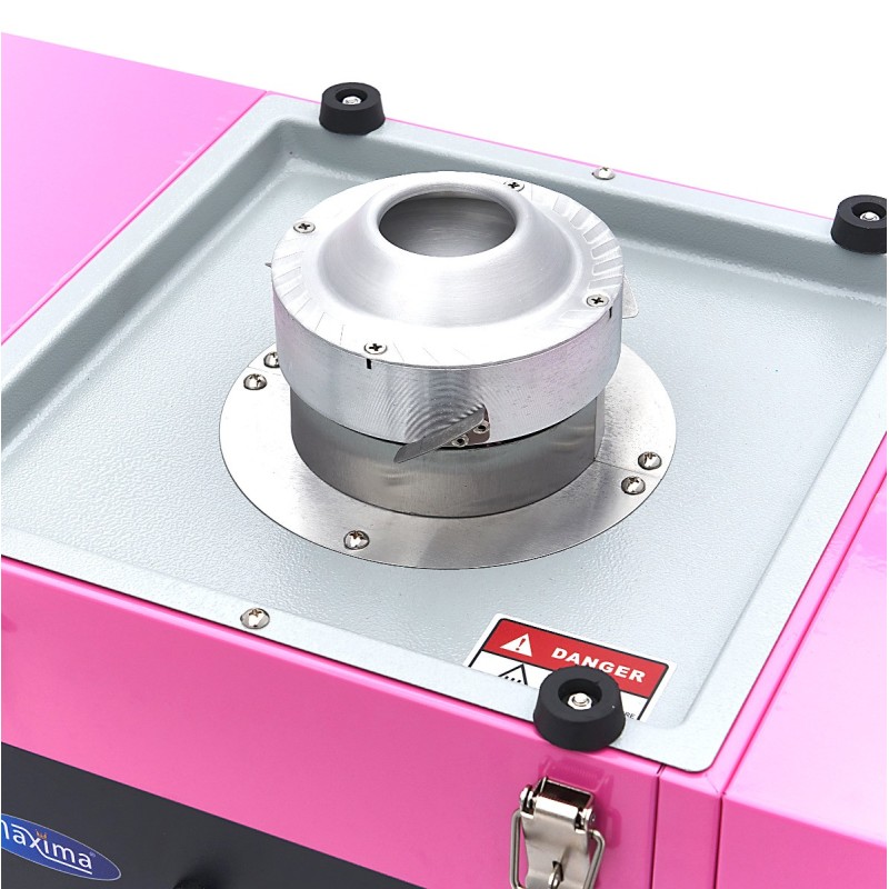 Maxima - Machine à barbe à papa - diamètre 52cm - Rose - avec chariot