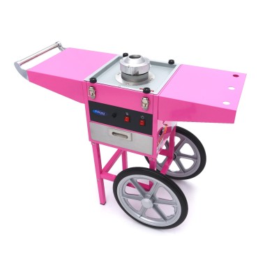 Maxima - Machine à barbe à papa - diamètre 52cm - Rose - avec chariot