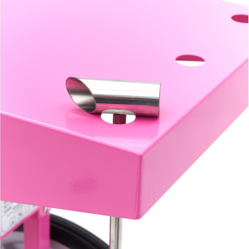 Maxima - Machine à barbe à papa - diamètre 52cm - Rose - avec chariot