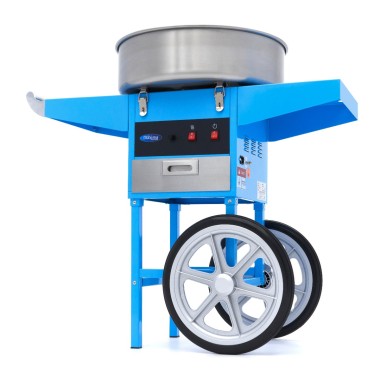 Maxima - Machine à barbe à papa - diamètre 52 cm - Bleu - avec chariot