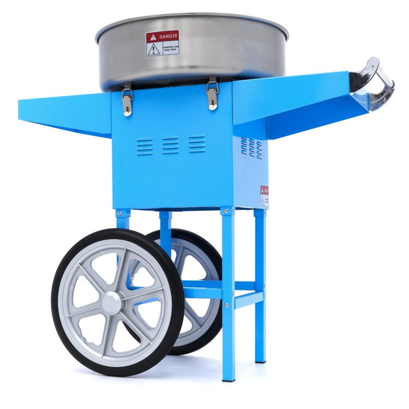 Maxima - Machine à barbe à papa - diamètre 52 cm - Bleu - avec chariot