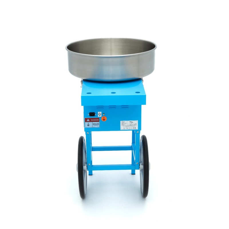 Maxima - Machine à barbe à papa - diamètre 52 cm - Bleu - avec chariot
