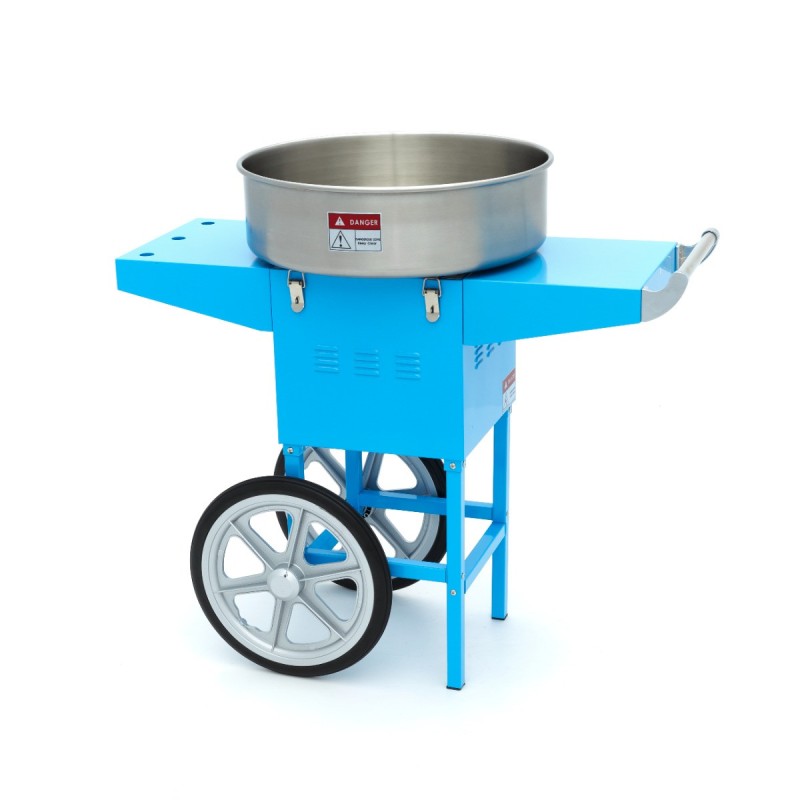 Maxima - Machine à barbe à papa - diamètre 52 cm - Bleu - avec chariot