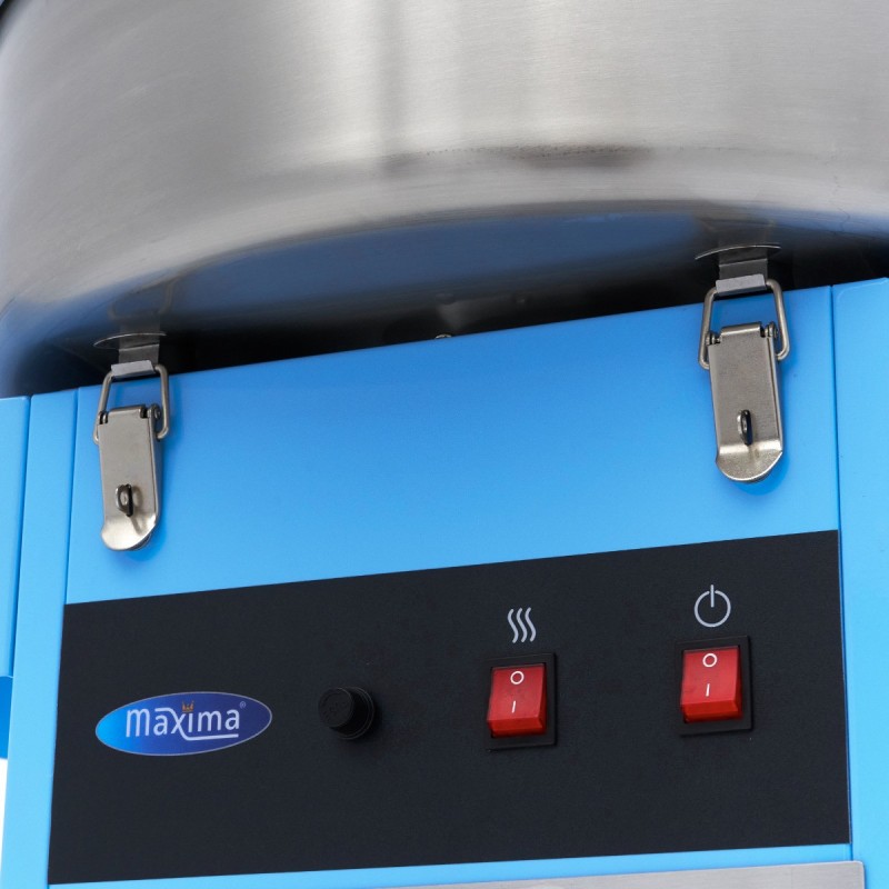 Maxima - Machine à barbe à papa - diamètre 52 cm - Bleu - avec chariot